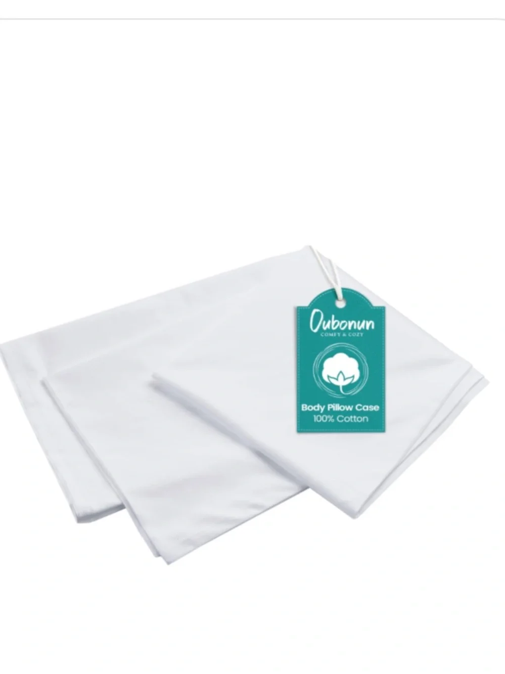 Body Pillow Cover 100% Cotton 800 Thread Count  - WHITE